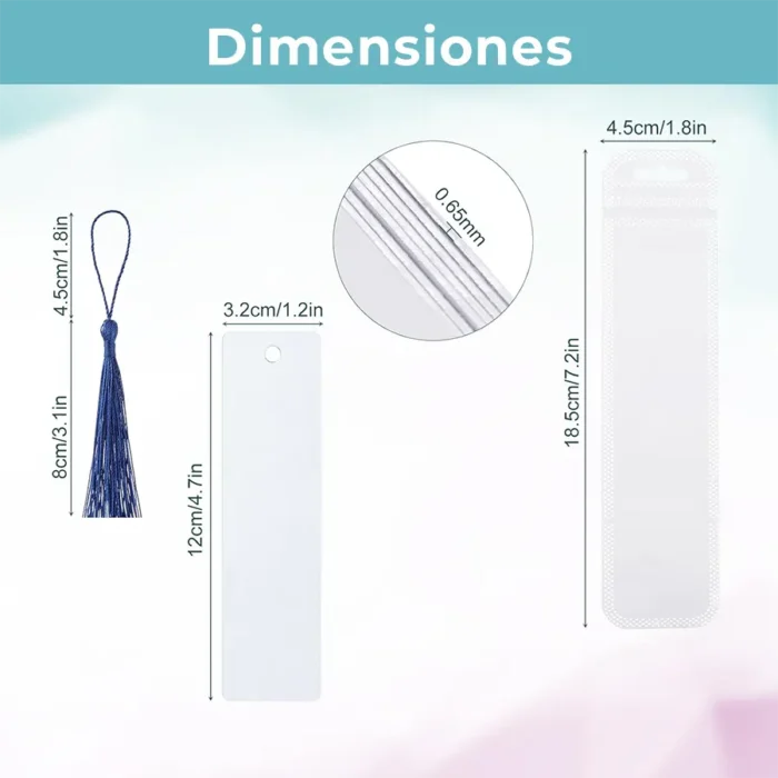 Marcapáginas de aluminio con diseños personalizables - Tamaño 4.7" x 1.3" pulgadas - Marcalibros - Image 3