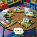 Set de 15 Tarjetas ilustradas - Los Animales de la Granja - Set de Tarjetas educativas bilingüe Español - Inglés