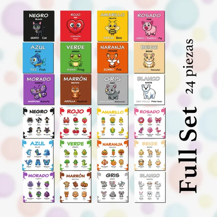 Set de Tarjetas Educativas - Aprendiendo los Colores - Tarjetas Didácticas Bilingües Español - Inglés - Image 6