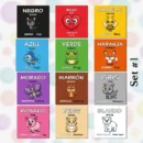 Set de Tarjetas Educativas - Aprendiendo los Colores - Tarjetas Didácticas Bilingües Español - Inglés