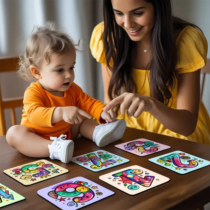 Set de 10 Tarjetas educativas Aprendiendo los Números – Materiales didácticos personalizados – Tamaño de 4″x 4″ Pulgadas - Image 3