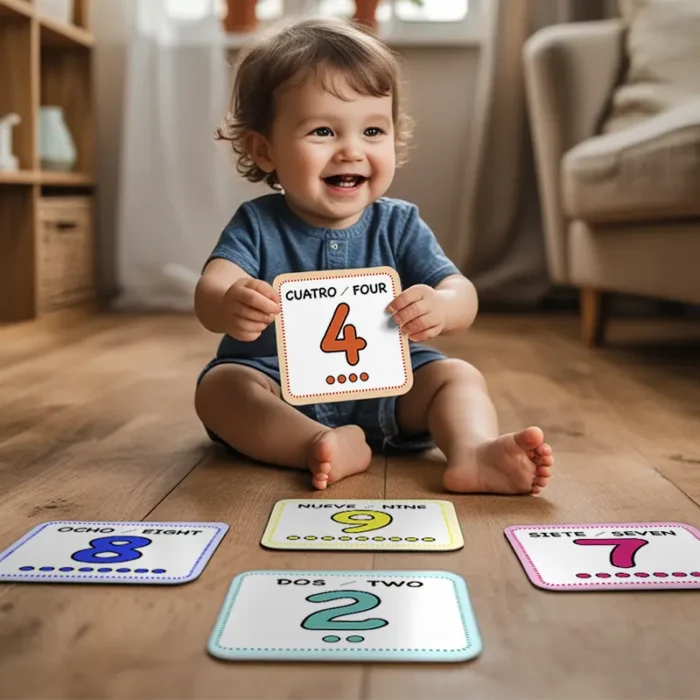 Set de 10 Tarjetas educativas de los Números - Tarjetas didácticas del 0 al 9 - Tamaño de 4x4" pulgadas - Image 4