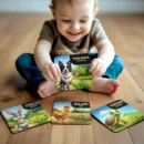 Set de 15 Tarjetas ilustradas - Los Animales de la Granja - Set de Tarjetas educativas bilingüe Español - Inglés