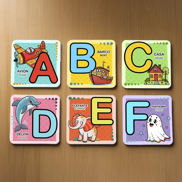 Set de 27 Tarjetas didácticas del Abecedario - Tarjetas educativas de 4x4 pulgadas