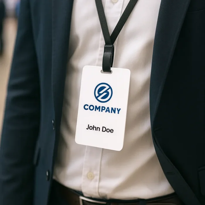 Tarjeta de identificación personalizada - Gafete de identificación de Base MDF con sujetador para correa ajustable