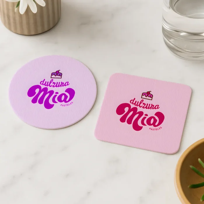 Paquete de Posavasos de papel con diseños personalizados - Posavasos absorventes descartables - 4" pulgadas