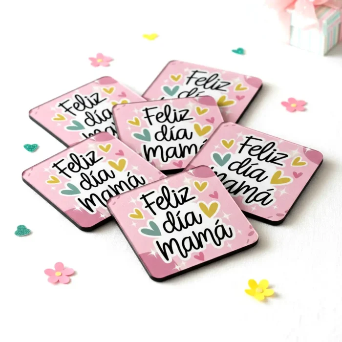 Kit de 6 posavasos para Dia de la madre - Con diseños personalizados